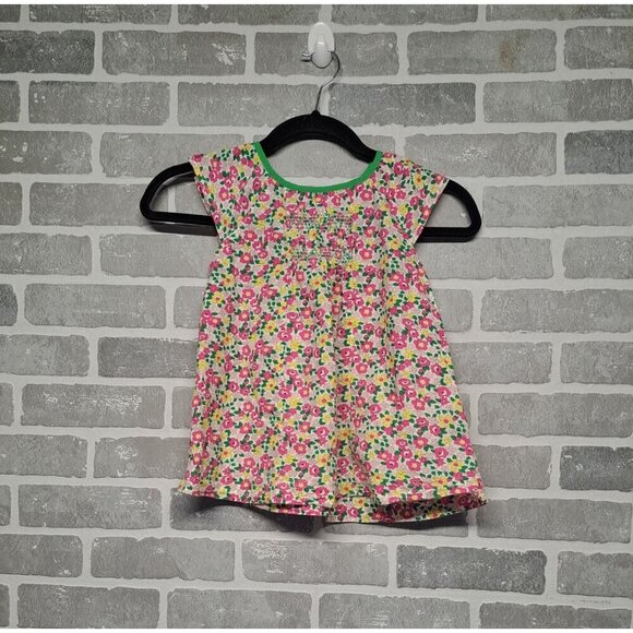 Mini Boden Shirred Girls Floral Cap Sleeve‎ Top Tunic Size 6-7Y 100% Cotton - Picture 1 of 9